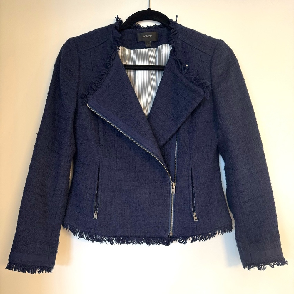 J.Crew Navy Tweed Jacket - Size 2